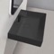 Rectangular Matte Black Ceramic Wall Mounted or Drop In Sink